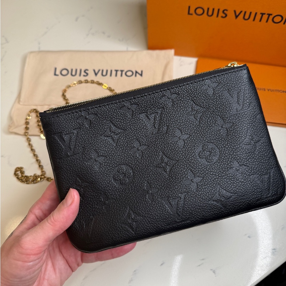 Louis Vuitton Double Zip Pochette in Black Empriente Monogram - Picture 10 of 13